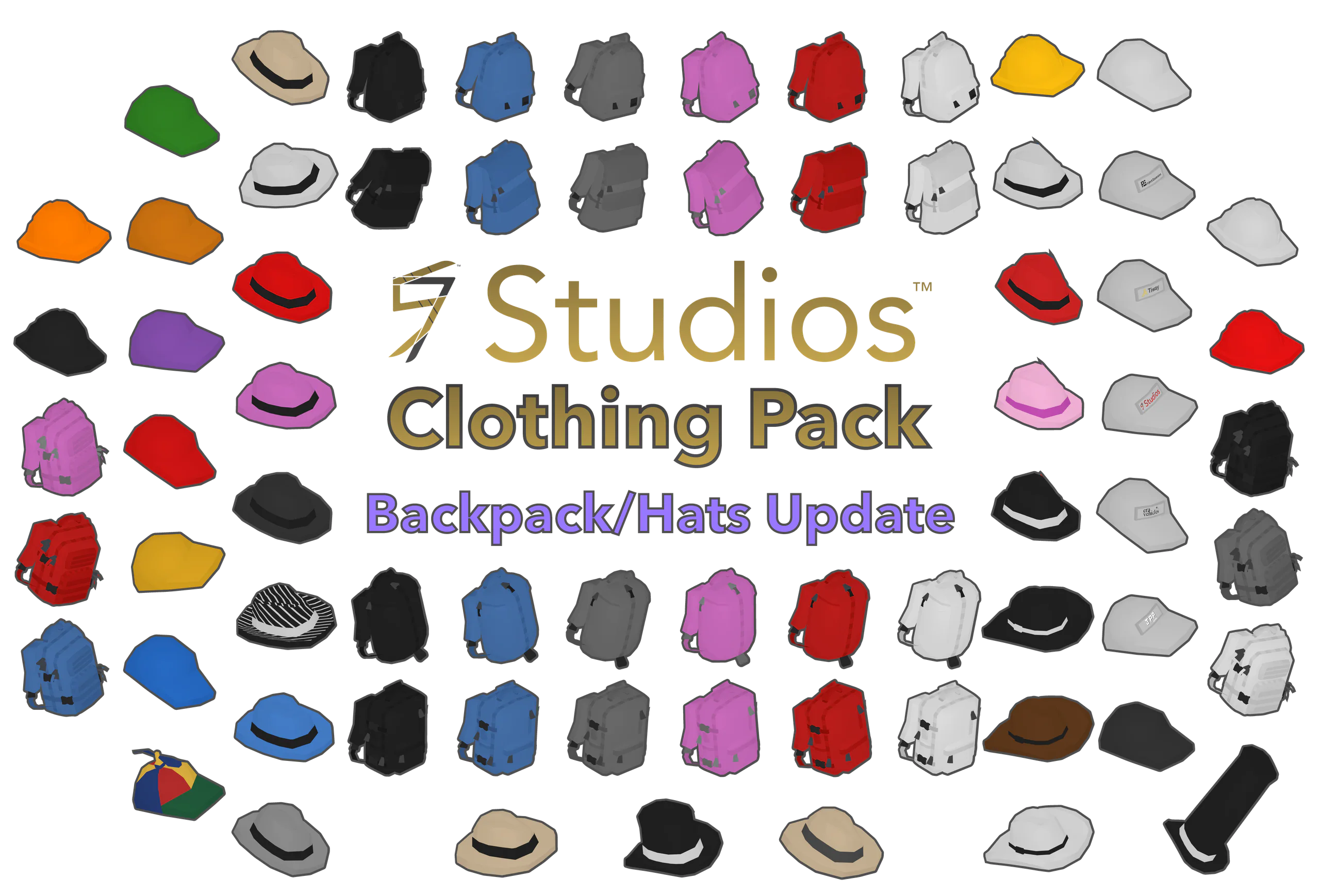 Clothing Pack Backpacks and Hats Update banner: the backpack and hat set